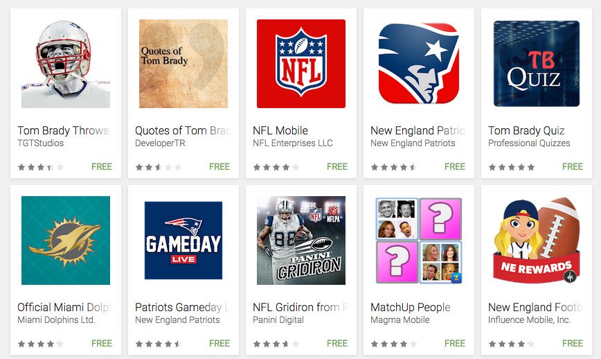 Google Play - Tom Brady apps