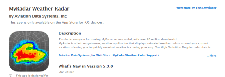 MyRadar App Name Example Apple ASO