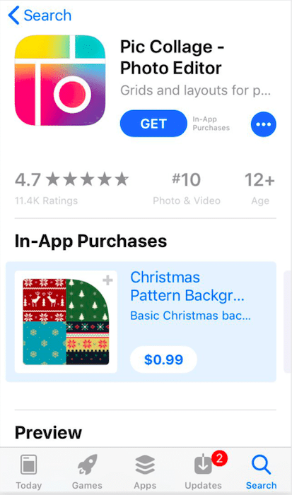 christmas related in app purchases