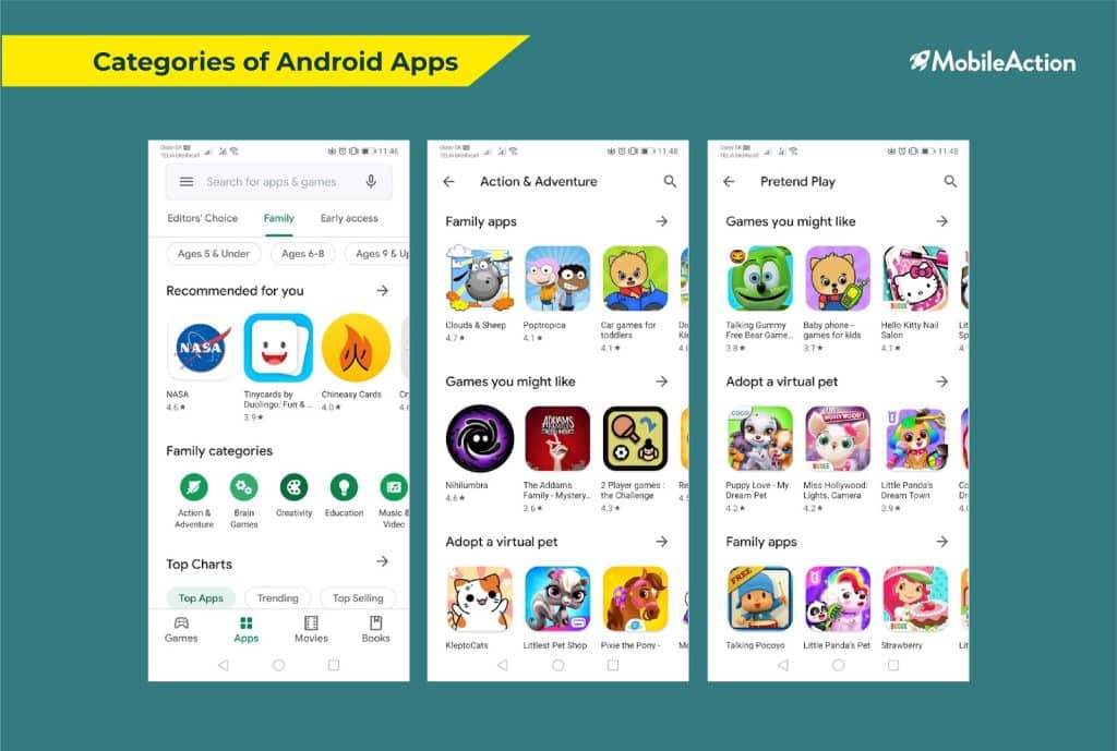 categories of android apps