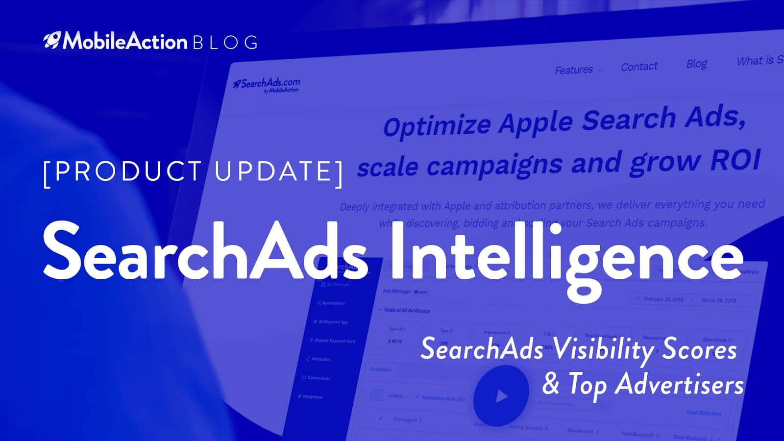 image featuring searchads intelligence product update of MobileAction