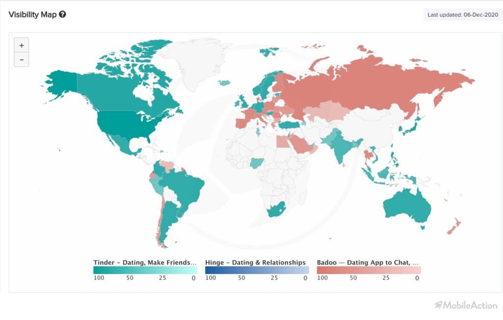 tinder hinge badoo visibility