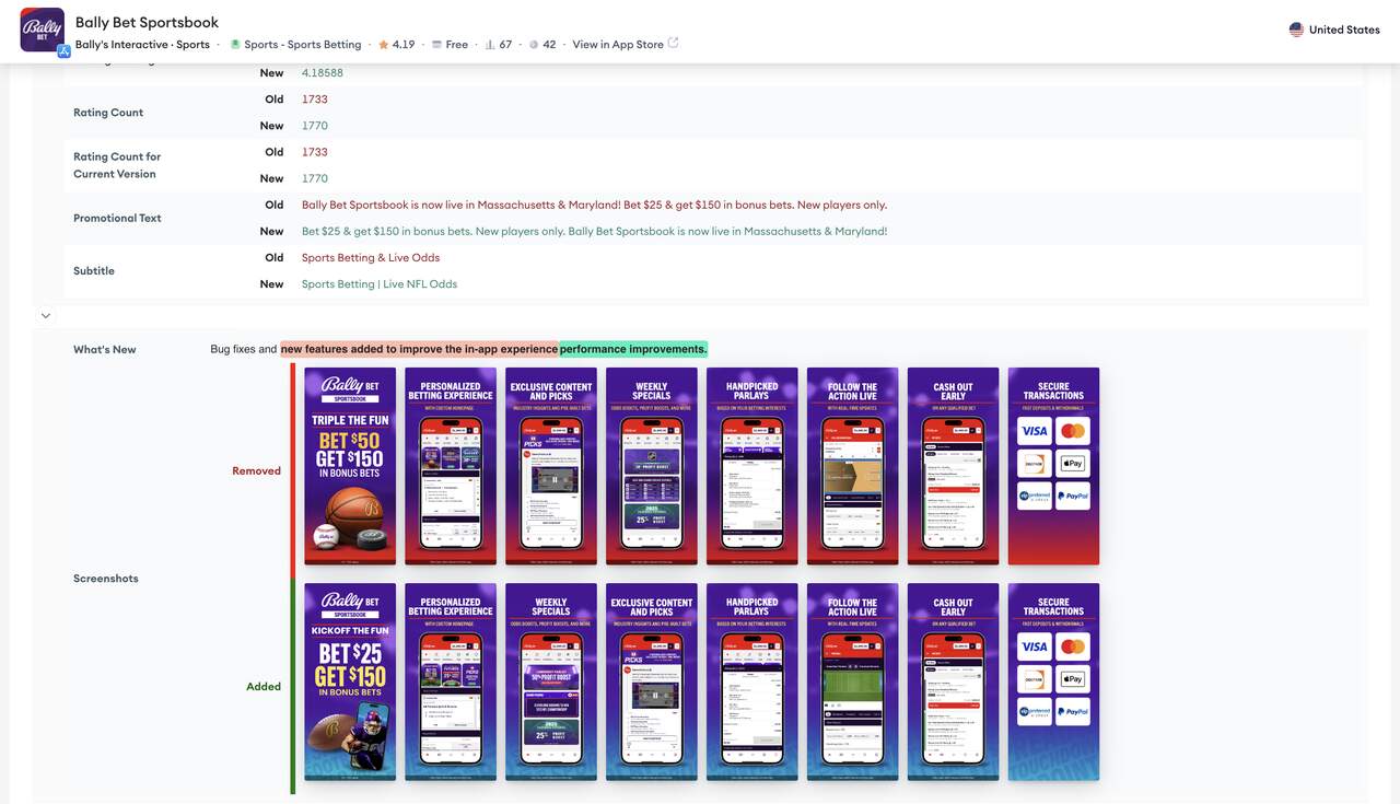app update timeline of belly bet