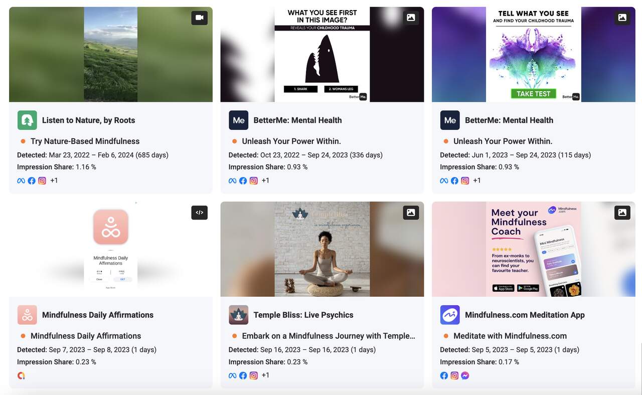 mindfulness ad creatives