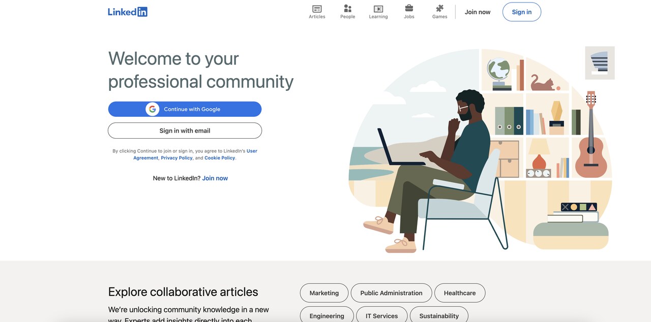 linkedin homepage 