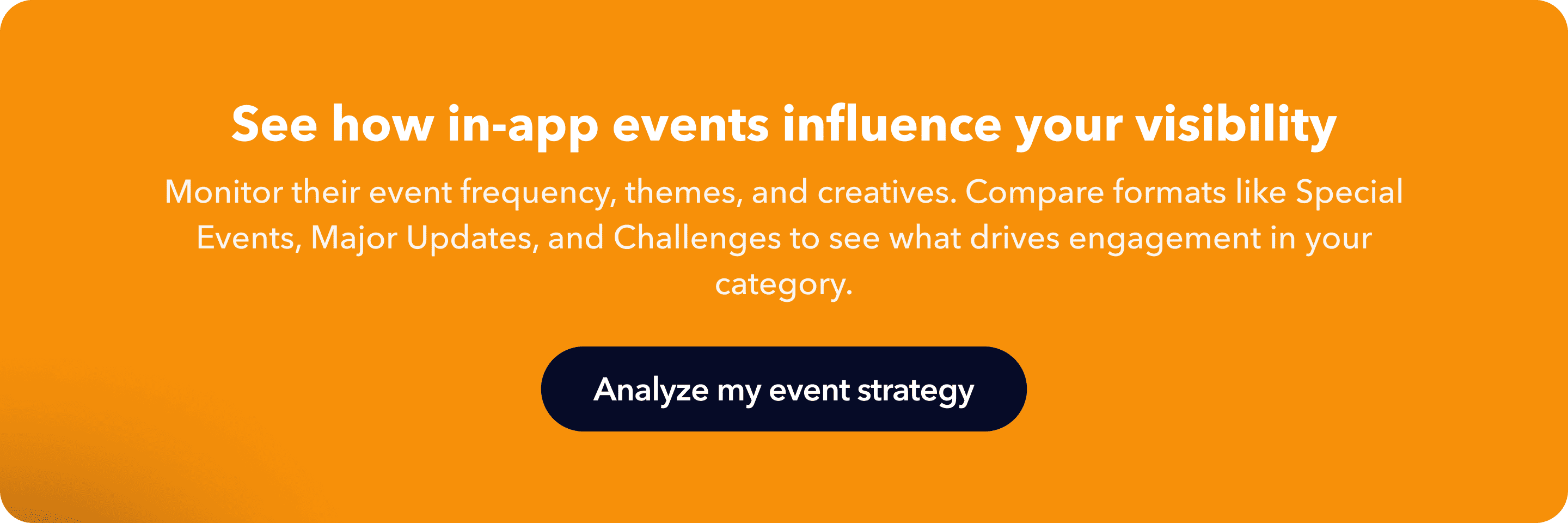 In-app events banner