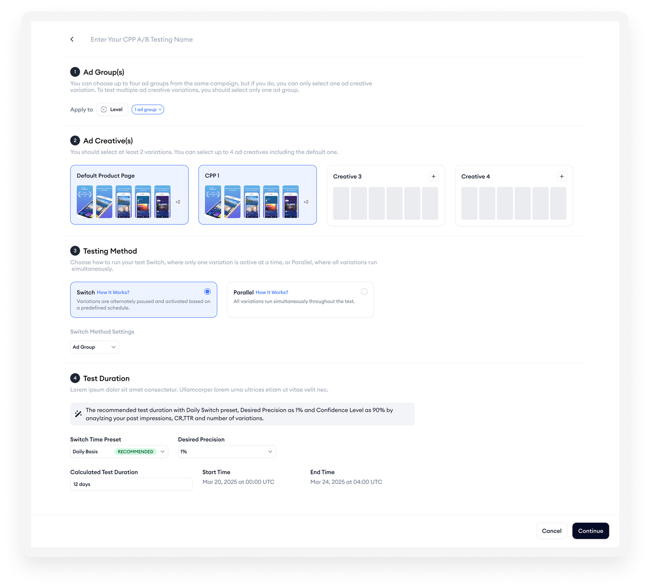 cpp a b testing deck