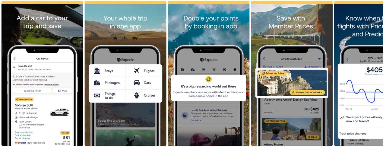 expedia custom product page for car rental keyword