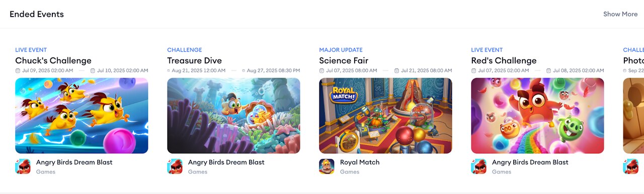 in app events