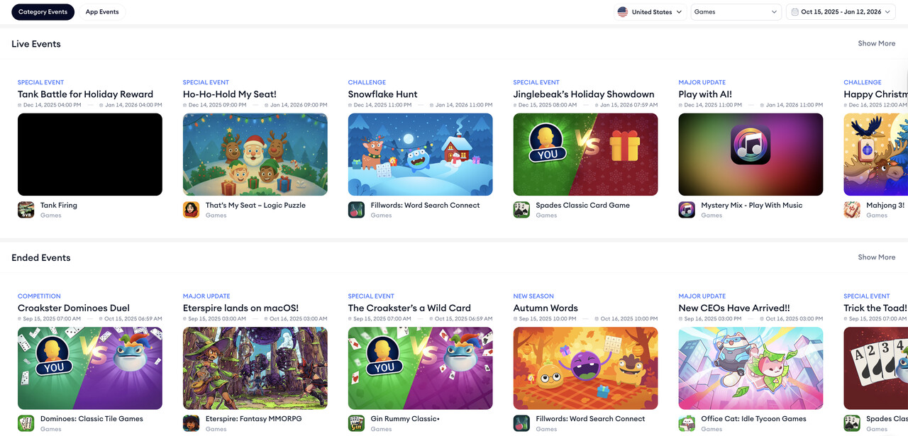 MobileAction in-app events