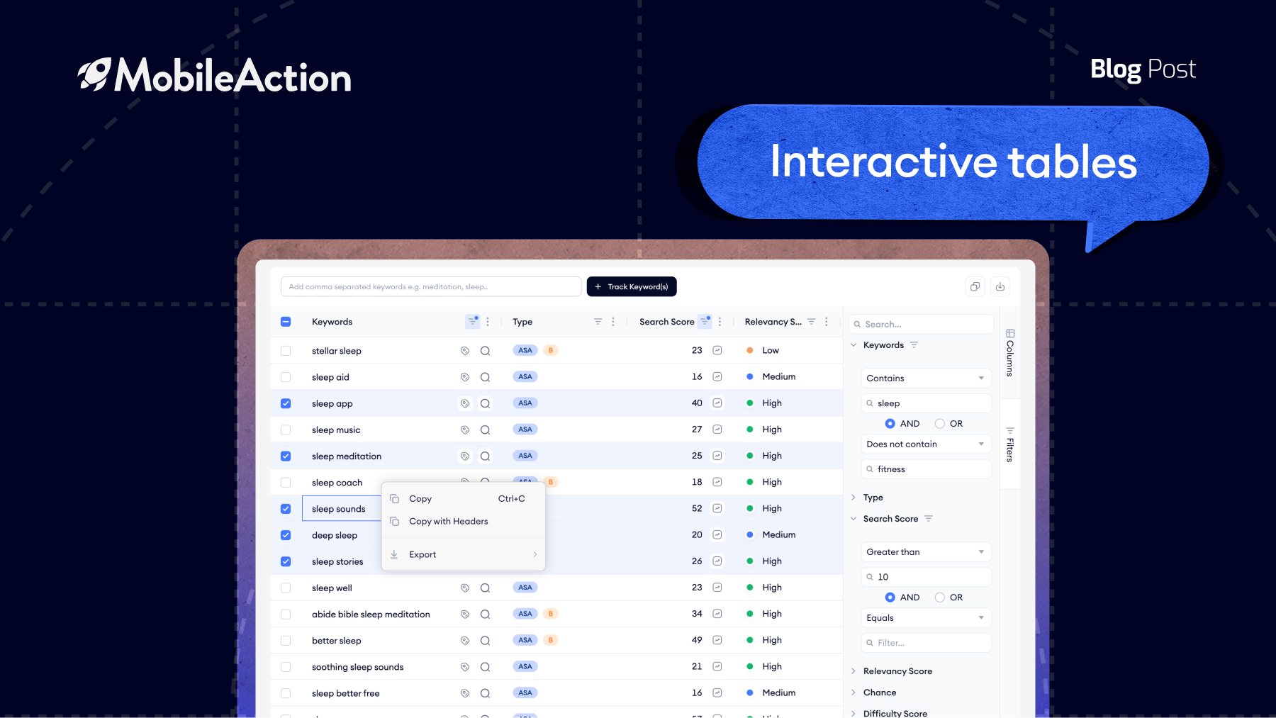 Simplify your ASO workflow with MobileAction’s new interactive table views